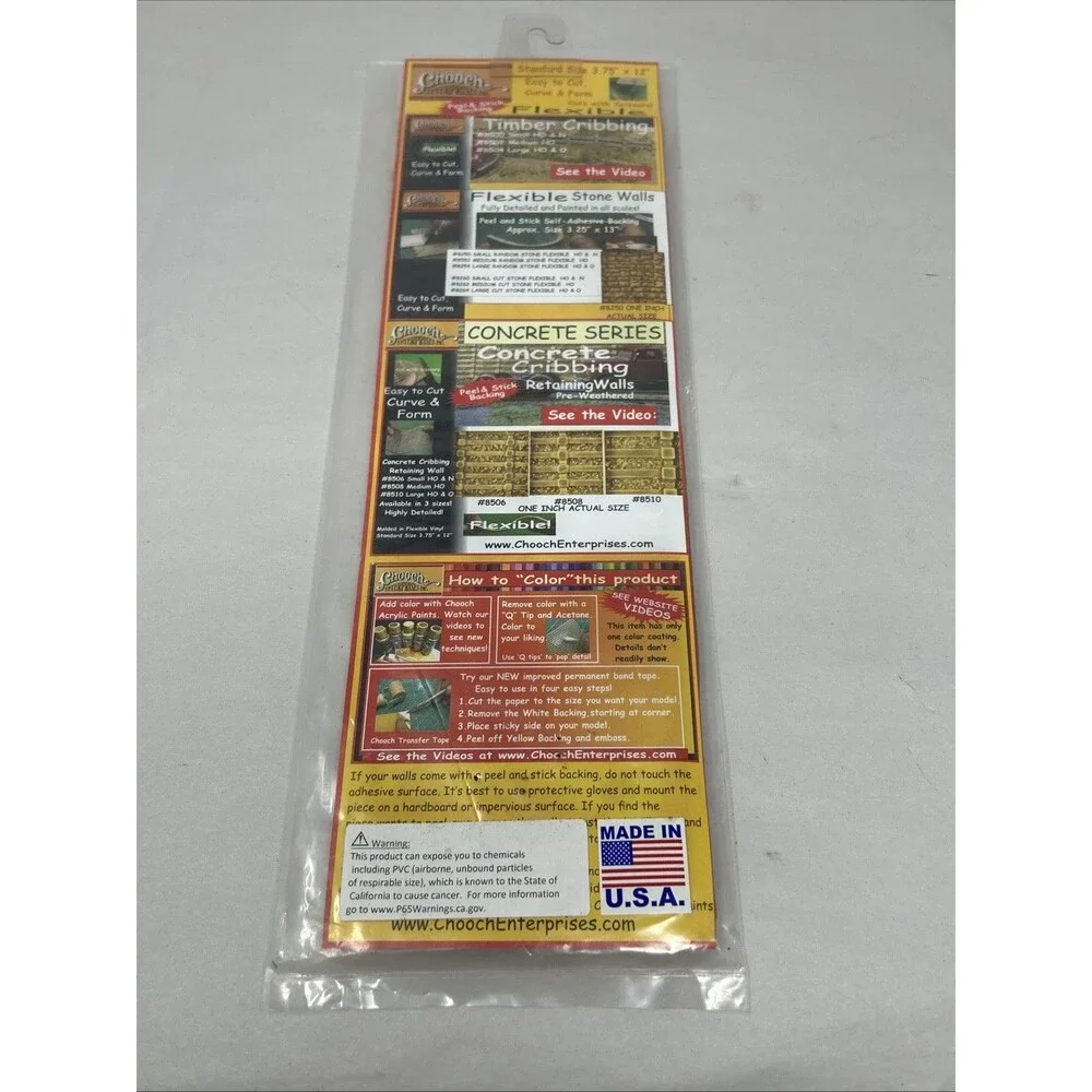 Chooch Enterprises 8620 HO & N Scale Flexible Brick Walls 2 Sheets in Pack